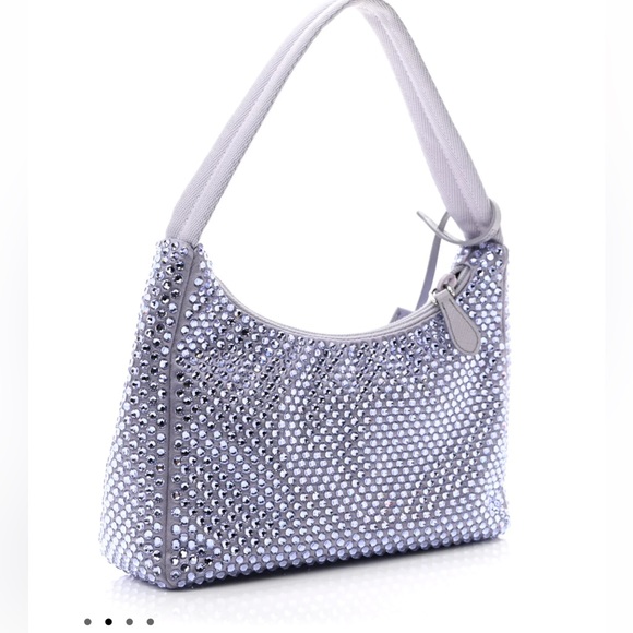 Authentic Iconic Lavender Prada Satin Mini Bag With Crystals - Picture 2 of 9